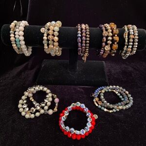 Huge lot of 23 ERIMISH beaded Bracelets Multiple Stacks One Lot